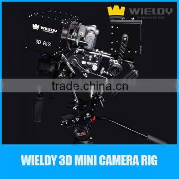 Wieldy 3D mini camera rig for 3D movies