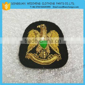 Customized lace badge/Handmade embroidery bullion golden badge/Handmade embroidery patch                        
                                                Quality Choice