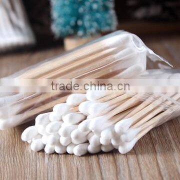 50pcs Double Ends Brich Wood Stick Cutton Disposable Beauty Clean Makeup Swabs photo-4