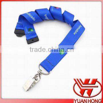 2.5cm flat polyester lanyard with bull dog clip