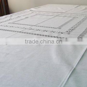 Hand hemstitch cotton table cloth No.1