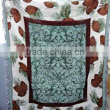 China customized design woven throw and blankets, jacquard technics, 50*60" size