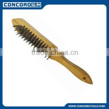 6 rows Industry Steel Wire Brush with Wooden Handle