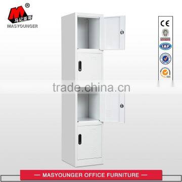 high quality bright white office furniture steel four tiers locker
