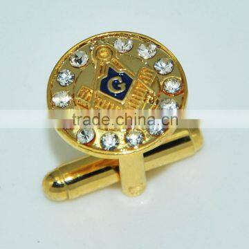 Factory direct sale metal custom cufflinks with diamond