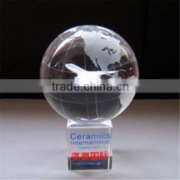 OEM/ODM homemade high statue crystal sphere/ball with airplane engraved