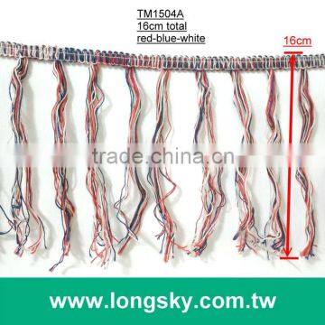 (#TM1504A) 2015 branded cotton decorative 16cm long colored tassel fringe trimmings for tassel dress