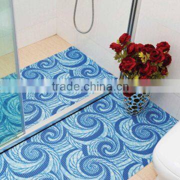 eco friendly pvc foam printed anti-slip roll mat anti-bacteria bath rug