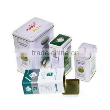 Hinged Tea Tin Box Storage Tin Can photo-5