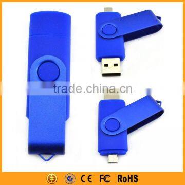 Wholesale Top-rated Blue Plastic Rotating Phone Flash Drive 8 GB 16 GB