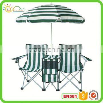 Cheap hot-sale camping double beach chair with icebag