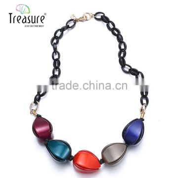 Colorful resin necklaces women statement resin choker necklace 2015 simple casual jewelry acrylic choker necklace NL13511