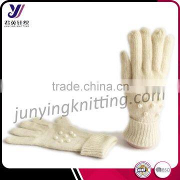 Fashion women cheap winter woolen felt knitted gloves professional manufacturer(Can be customized)