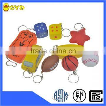 Various PU stress soft mini toy keyring