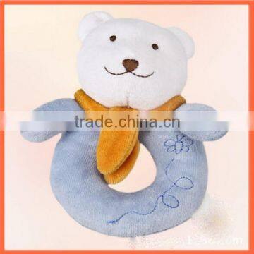 Wholesale-Baby plush soft bear rattle/ Baby Rattle Toys/Plush Baby Bear Rattle