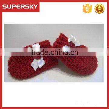 V-49 Soft cute crochet knit pattern baby winter mitten gloves knit wrist warmer