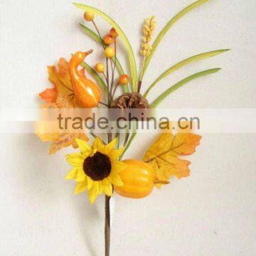 2015 New Style Artificial Flower 25cm Artificial Pick With Maple Leaf pumpkin party decoration