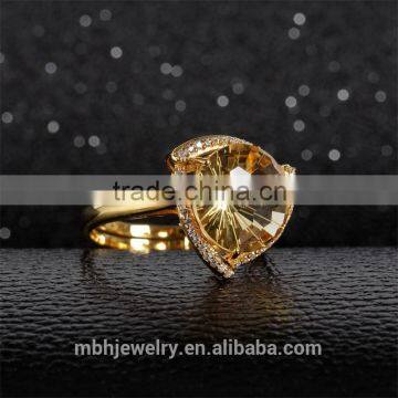 Factory Wholesale 18K Gold Plating 925 Sterling Silver Jewelry Citrine Natural Gemstone Rings photo-4