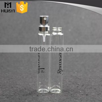 Empty Clear custom logo printed Glass perfume spray Tube Bottle