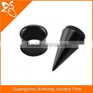 HOT SELL Black acrylic ear tapers and ear plugs replacement body piercing jewelry