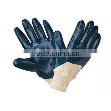 White Jersey Liner Blue Nitrile Gloves for Heavy Mechanical Handing