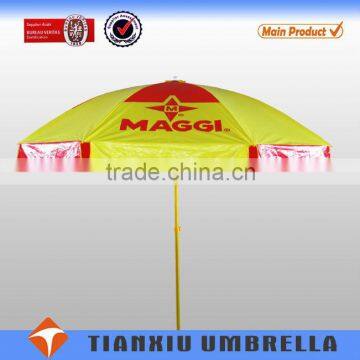 250cm Maggi windproof promotional advertising PVC outdoor beach umbrella