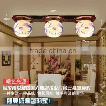 Hot Selling Surface Mount High Quality Color Dining Room LED Lamp Led Ceiling Light Wood Ceramic Lamp photo-2