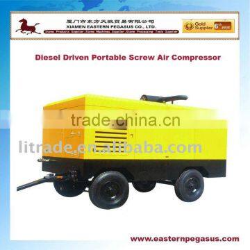 2016 High Efficiency Diesel Driven Portable Screw Air Compressor for Quarry