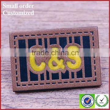 Custom high quality wholesale many colors embosssed jeans leather label