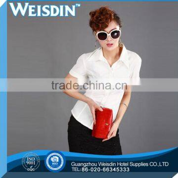 Business Shirts Guangzhou Wholesale Polyester/cotton Ladies Chambray Shirt photo-4