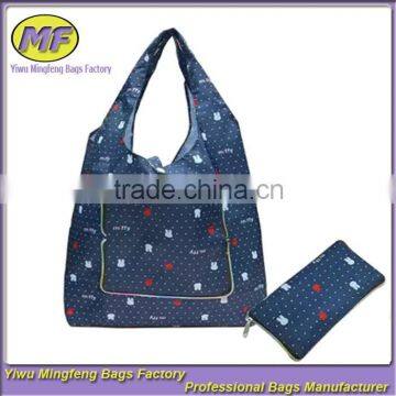 Custom New Fashionable Cheap 600D Oxfold Foldable Eco Friendly Sling Shoulder Wallet and Shopping Bag for Woman