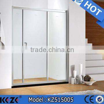 shower cabin with glass sliding door pulley