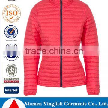 Super-light polyester ripstop face fabric windproof breathable down womens coat