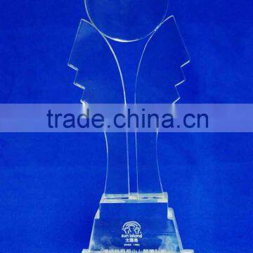 plastic acrylic trophy with logo