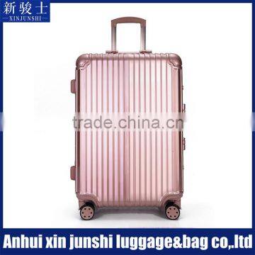 High Quality Luxury PC Aluminum Frame Luggage Rose Gold Aluminum Metal Suitcase