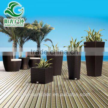 Best quality outdoor rattan square flower box for sale