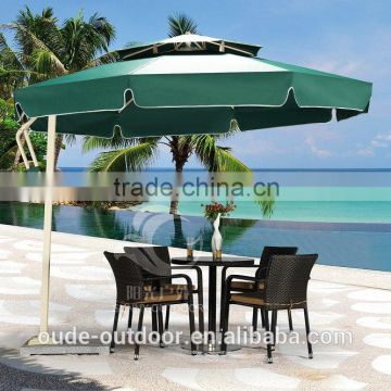 double top aluminium side post umbrella windproof outdoor green parasol