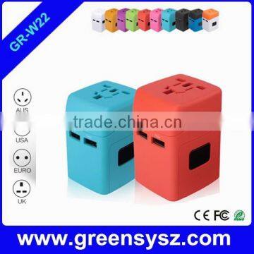GR-W22 Non-grounding Electrical Plug Universal Travel Adapter Multi Socket With UK US AU EU photo-6