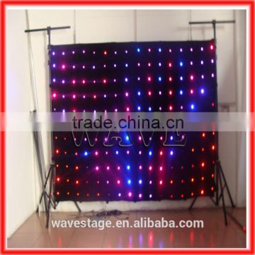 HOT WLK-1P18 Black fireproof Velvet cloth RGB 3 in 1 leds vision beautiful led video curtain