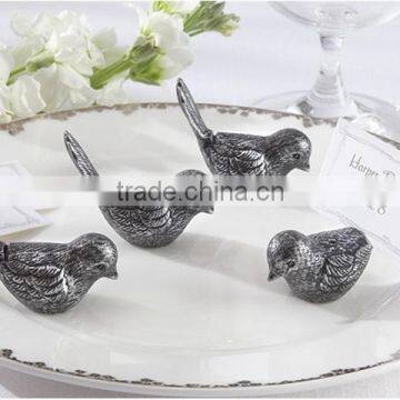 wedding party favor decoration--Antiqued Bird love bird place name card holder