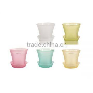 indoor outdoor garden frosted plant pots with tray