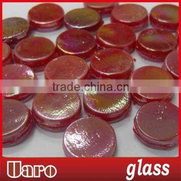 red iridescent round decorative mosaic chips