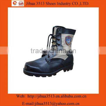 Canvas and leather police military boots for men