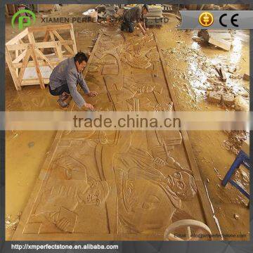 Sandstone Wall Mural For Hand Carved