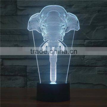 3D Optical Night Light Elephant 7 RGB Light Colors 10 LEDs AA Battery or DC 5V Mixed Lot photo-5