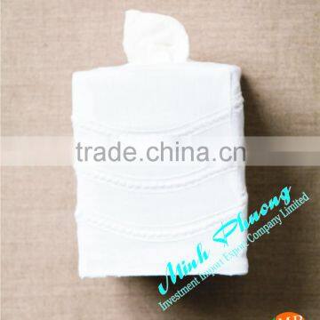 High quality embroidery white tissue box cover