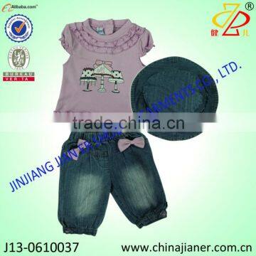 latest design 100% cotton girl summer clothes