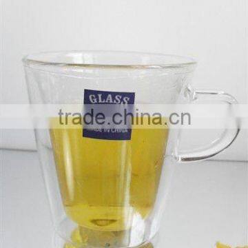 double wall clear glass cup