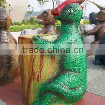 zoo decoration dinosaur shape large dustbin