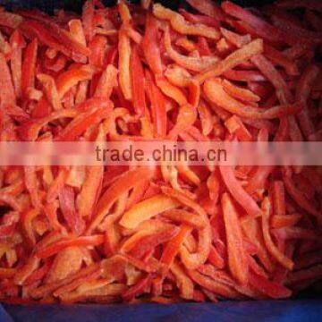 Frozen red pepper strip IQF red pepper with high quality;